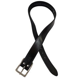 Levis Black Leather Belt Size 36/90 Genuine Top Grain Leather Silver Buckle